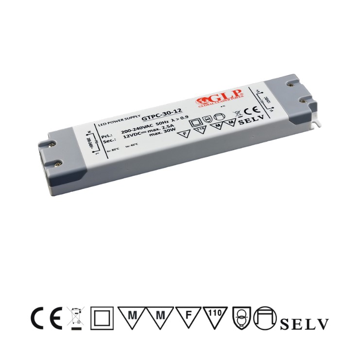 Napájecí led zdroj 12V 30W IP40 plochý